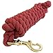 Intrepid International Horse Tack - Heavy Duty Cotton Rope Lead Ropes for Horses, with Durable Brass Trigger Snap, Attaches to Halter or Harness, Soft and Comfortable Grip - Burgundy, 10 Feet