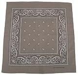  : Bandana, beige-schwarz, Gr. 55 x 55 cm, Baumwolle