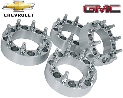 COMPLETE SET OF 8x6.5" (2" THICK) 14x1.5 WHEEL SPACERS ADAPTERS FITS CHEVY GMC 2500 3500 HEAVY DUTY TRUCKS 99-2010
