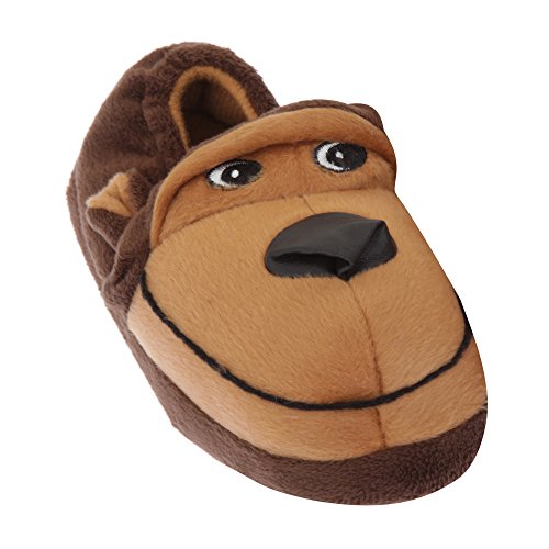 Kids/Childrens Big Boys Animal Indoor Slippers