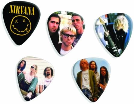 Nirvana 5 Loose Playable Guitar Picks Plectrums Medium Gauge Set #A
