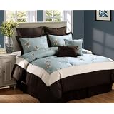12 PC. LILLIANA CHOCOLATE BROWN BLUE OVERSIZED COMFORTER SET WITH MATCHING PILLOWS and... by 