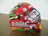 Franklin Street Hockey Goale Mask with face guard - Chicago Black Hawk Design - Adult Size - EXCELLENT condition -