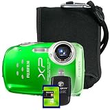 cheap Fujifilm FinePix XP10 12 MP Waterproof Digital Camera with 5x Optical Zoom and 2.7-Inch LCD (Green) PLUS Fuji Stylish Neoprene Case PLUS 4GB Class 4 Memory Card & Card Reader/Writer