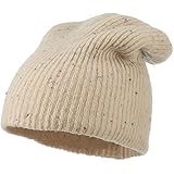 Wool Color Speckled Long Beanie - Ivory