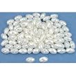 100 White Czech Glass Twisted Oval Pearl Beads 9.5mm