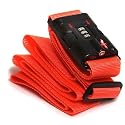 SAFE SKIES TSA 3-Dial Combination Luggage Strap NEON ORANGE