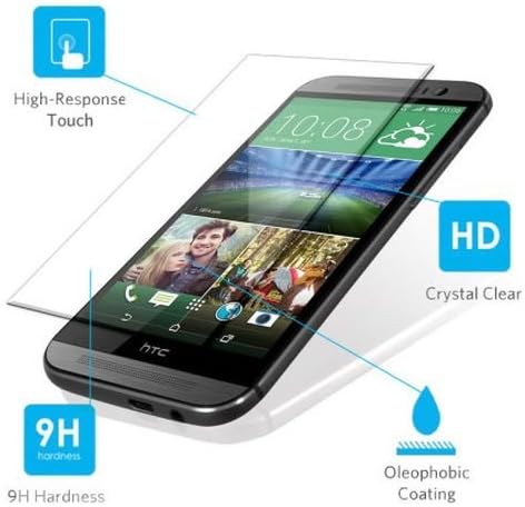 Mobilworx® New HTC One M8 CLEAR Ballistic Tempered Glass Unbreakable Shatter Proof Screen Protector Guard 9H Hardness(HTC One M8)