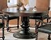 Round Pedestal Wood Brown/Black Dining Table