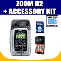 Zoom H2 Handy 2 Track Recorder +8GB SD Card + Replacement Batteries with Charger with Exclusive FREE Complimentary Super Deal Micro Fiber Cleaning Cloth