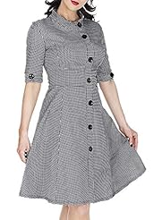 Stretchy Vintage Fitted Houndstooth Print Summer Polyester/Spandex Evening Dress/Prom Dress/Wedding Party Dress 