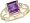 10k Gold Square Amethyst and Diamond Accent Ring