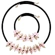Modern Freshwater Pearl Pink Tourmaline Crystal Velvet Necklace Bracelet Set Gift Bag Bucasi SALE Free Shipping