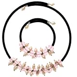 Modern Freshwater Pearl Pink Tourmaline Crystal Velvet Necklace Bracelet Set Gift Bag Bucasi SALE Free Shipping