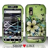 Rubberized Hawaiian Green Butterfly Flower Snap on Design Hard Case Facepla ....