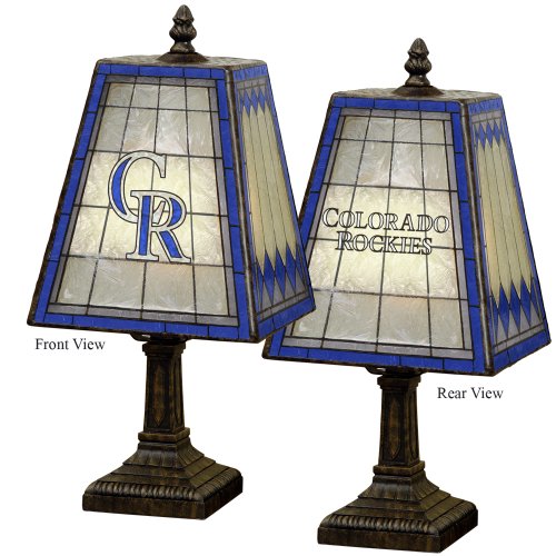 MLB Colorado Rockies 14-Inch Art Glass Lamp On Sale