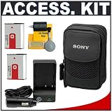 Sony CyberShot LCS-CSQ Soft Carrying Case + (2) NP-BG1 Batteries + Accessory Kit for DSC-T100, DSC-W120, DSC-W130, DSC-W200, DSC-W300 DSC-W55, DSC-W80, DSC-W90, DSC-T20 Digital Cameras