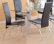 Silver Finished Chair with Black Bonded Leather Seat and Back By Coaster Furniture