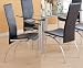 Silver Finished Chair with Black Bonded Leather Seat and Back By Coaster Furniture