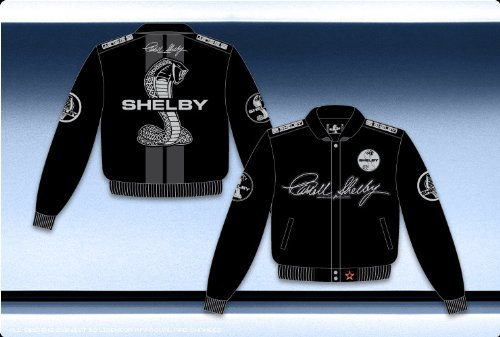 Carroll Shelby Mustang Cobra Black on Black Racing Jacket Size: Large