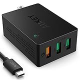 [Quick Charge 3.0対応]Aukey 3 USBポート 43.5W 軽量超コンパクト 急速充電器 ACアダプタ 同時充電可能 AiPower搭載 iPhone/iPad/Galaxy/Xperia/Nexus/LGなどに対応 （ブラック）PA-T14