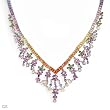 Art Deco Necklace With 98.15ctw Precious Stones - Genuine Clean Diamonds and Sapphires Beautifully Designed in 14K White Gold. Total item weight 83.8g Length 18in