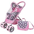 Partner Jouet - A1202613 - Poup�e et Mini-Poup�e - Poussette avec Habillage Pluie