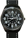IMAGE OF Smith & Wesson Men's SWW-6063 The Civilian Black Leather Strap Watch