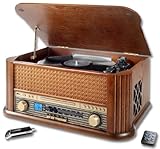 Nostalgieanlage mit CD-Player USB MP3 Plattenspieler Kassettenteil und Radio - USB-Encoding