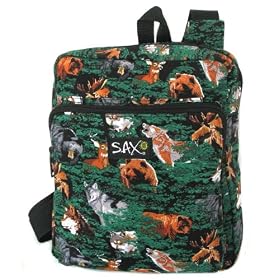 Wolf Bear Deer Outdoors Theme Compact Backpack by Broad Bay