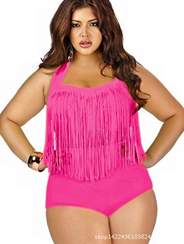 Women's Retro Tassel High Waist Swimwear Swimsuit Bikini Sets