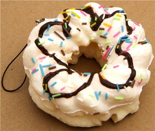 Imagen 2 de Colgante blandito gran donut blanco en forma de flor adornos