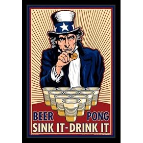 Beer Pong (Uncle Sam) Art Poster Print - 24