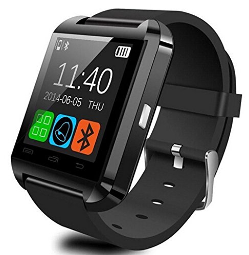 Yuntab Mobile U8 Watch SmartWatch Bluetooth 3.0 Silicone Wristband for Apple iOS smartphone iphone 4 / 4S / 5 / 5C / 5S / 6 Android Samsung S2 / S3 / S4 / Note 2/3 Note HTC Nokia (Black)