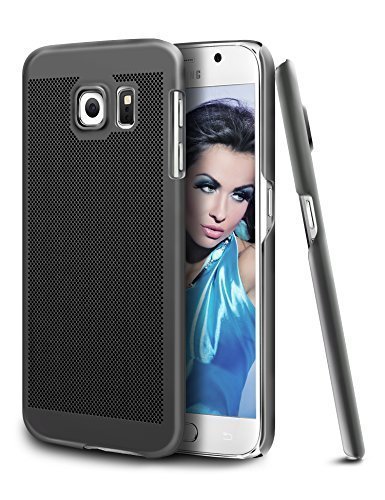 Galaxy S6 Case, LoHi(TM) Samsung Galaxy S6 [Ultimate Slim] [Fast Heat Transfer][Integrated Shockproof] [Netted Vents][Anti-Scratch] Scratch Resistant Case with Vibrant Trendy Color for Galaxy S6(Grey)