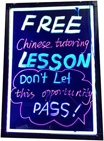 LED Illuminated Writing Erasable Message Board with Scratch Proof Tampered Glass and Accessories (Small 20"x28")(A Complete Set-6 8mm Fluorescent Marker Pens Included)