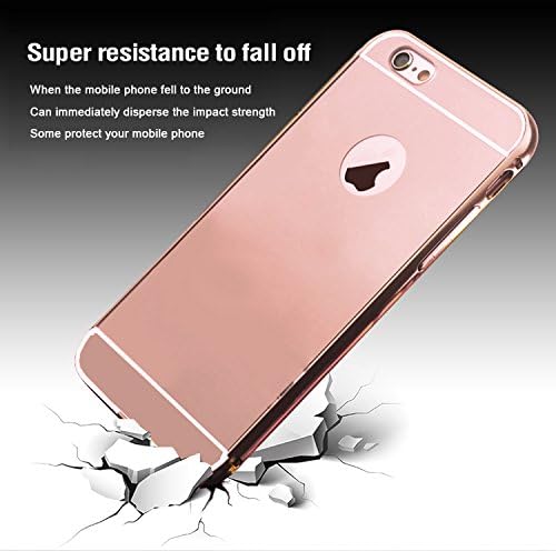 iPhone 6 / 6S Mirror Case Rose Gold, iVania, Design Anti-scratch Acrylic Mirror with Detachable Aluminum Metal Bumper, Stylish Ultra Thin, New Luxury Mirror Cover For Girls (Rose Gold)