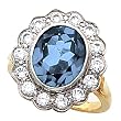 14K Two-Tone Gold London Blue Topaz and Diamond Ring