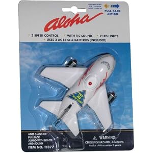 Aloha Airlines Pullback Toy Airplane With Lights & Sound