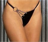 Leather G-String with Chain detail in One Size, Queen Plus Size
