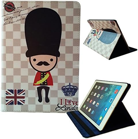 DodoBay® Retro I LOVE LONDON Folio Flip PU Leather Case Smart Cover Wallet Pouch Stand Multi-Function Auto Sleep Wake up Feature for Apple iPad Mini Mini2 Mini3 - Crown