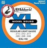 D'Addario EXL110-10PRO Saitensatz f&uuml;r E-Gitarre mit Preisvorteil (.010 - .046 Zoll, 10er Pack) inkl. Planet Waves Pro-Winder