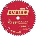 Freud D0756N Diablo 7-1/4 56 Tooth TCG Non-Ferrous Metal and Plastic Cutting Saw Blade with 5/8-Inch Arbor, Diamond Knockout, and PermaShield Coating