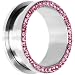 26mm Stainless Steel Pink Gem Screw Fit Tunnel