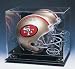 Football Helmet Display Case with Mirrored Back, Gold Risers and Engraved NFL Team Logo