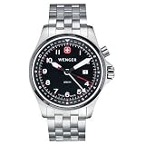 TerraGraph Alarm Mens Watch with Black Dial and Stainless Steel Bracelet by Wenger