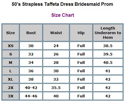 50s strapless taffeta formal gown holiday party cocktail dress bridesmaid prom   xl
