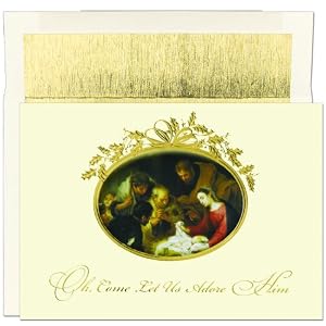 Jesus Manger Scene Religious Christmas Cards -