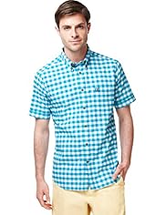 Blue Harbour Slim Fit Pure Cotton Gingham Checked Oxford Shirt