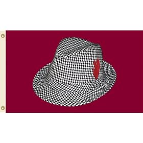 NCAA Alabama Crimson Tide Houndstooth Hat 3-by-5 Foot Flag with Grommets